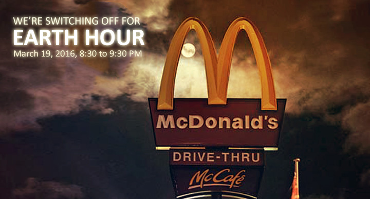 McDonald's Earth Hour March 19, 2016