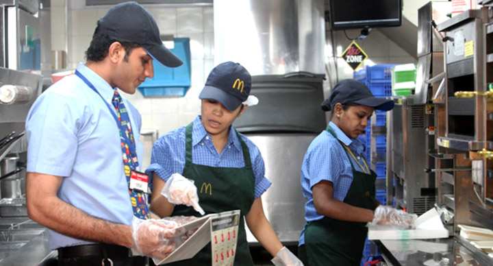 Employees at McDonald's India