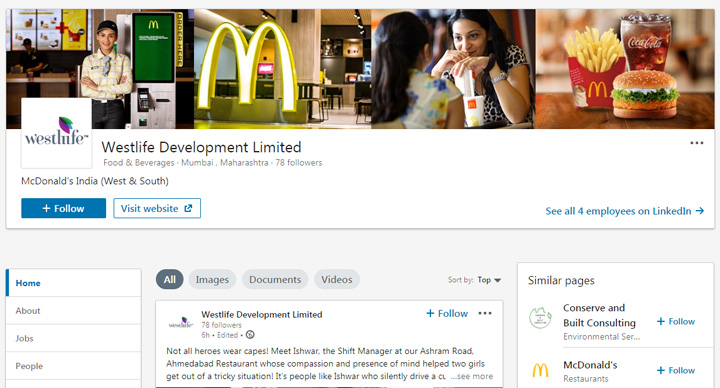 McDonald's LinkedIn Stories